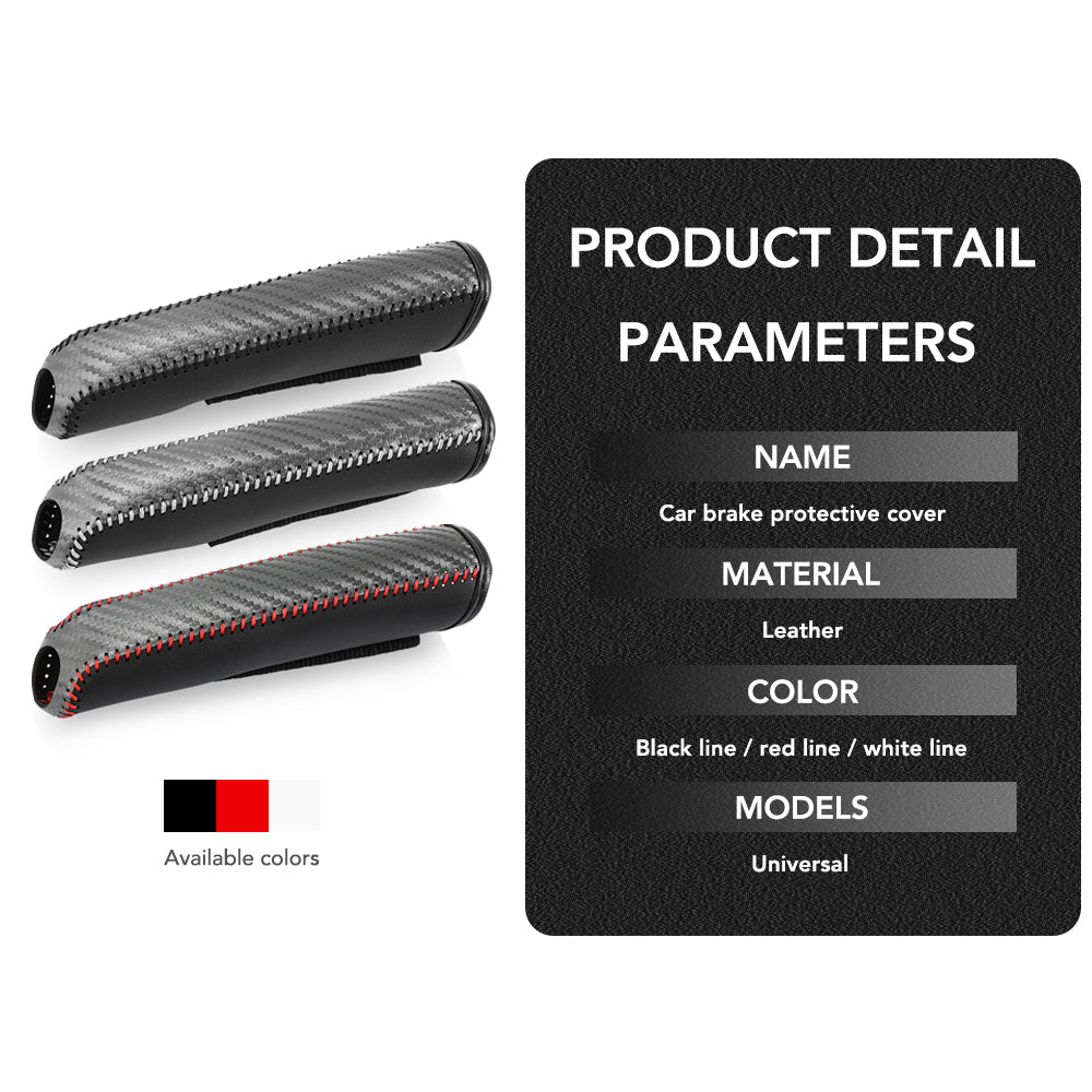 Carbon Fiber Car Leather Handbrake Cover Protective Sleeve Hand Brake Protection Car Interior Accessories