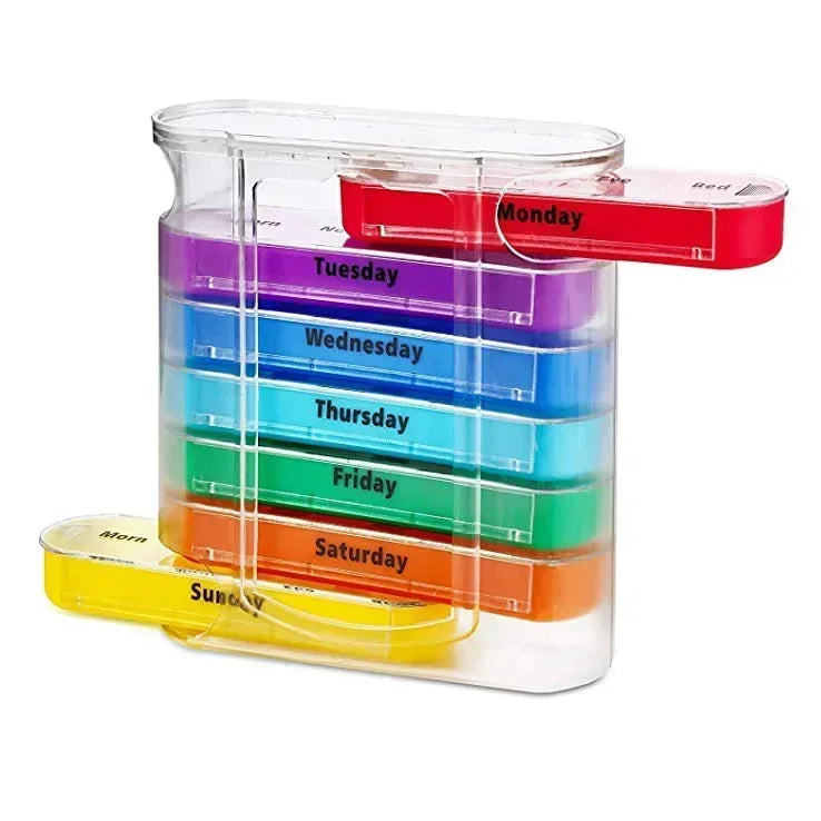 1PC Weekly Pill Case Pillbox 7 Days Medicine Tablet Box Portable Travel Drugs Storage Organizer Secret Compartments Pill Box