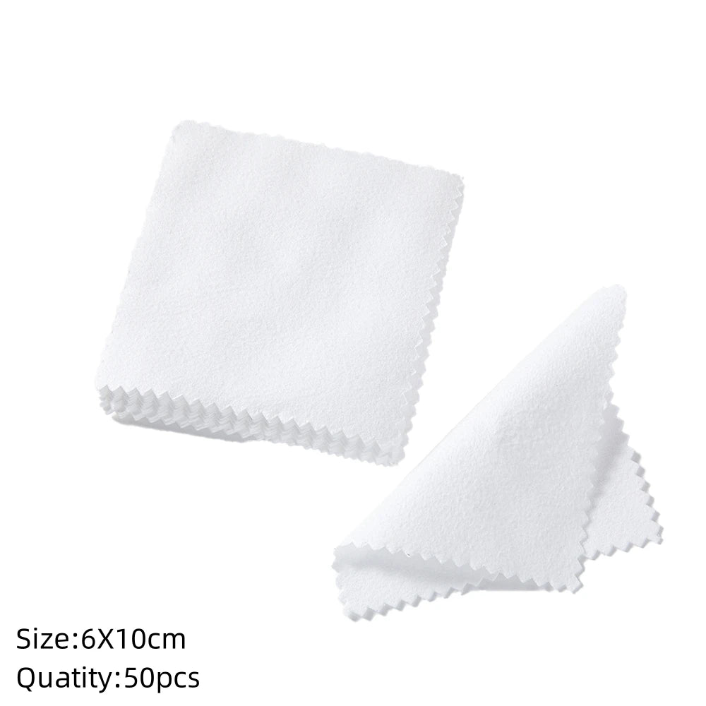 10/50pc Silver Polish Cleaner Cloth Soft Clean Napkins Wipes for Silverware Gold Jewelry Tool Equipment Making Supplies Handmade