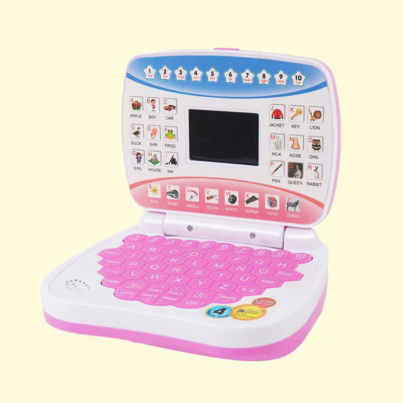 Mini Simulated Laptop Early Education Machine LED Display Learning Device Music Children's Toy
