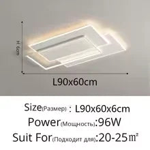 Modern Nordic Led Ceiling Light Square Minimalist Lamps for Kitchen Living Dining  Room Art Home Decoration Chandelier