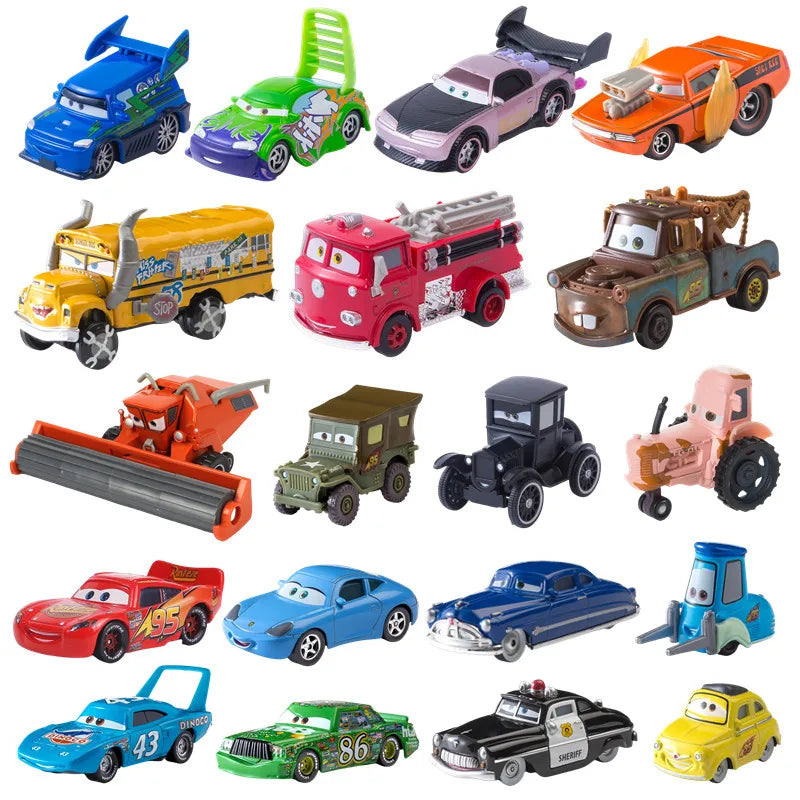 Cars toy Pixar Cars Toy Lightning McQueen Jackson Storm Mater Sally Sheriff 1:55 Diecast Model Car Toy Children Birthday Gift