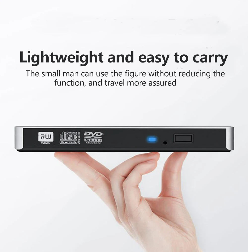 Deepfox USB 3.0 Slim External DVD RW CD Writer Drive Burner Reader Player Optical Drives For Laptop PC Dvd Burner Dvd Portatil