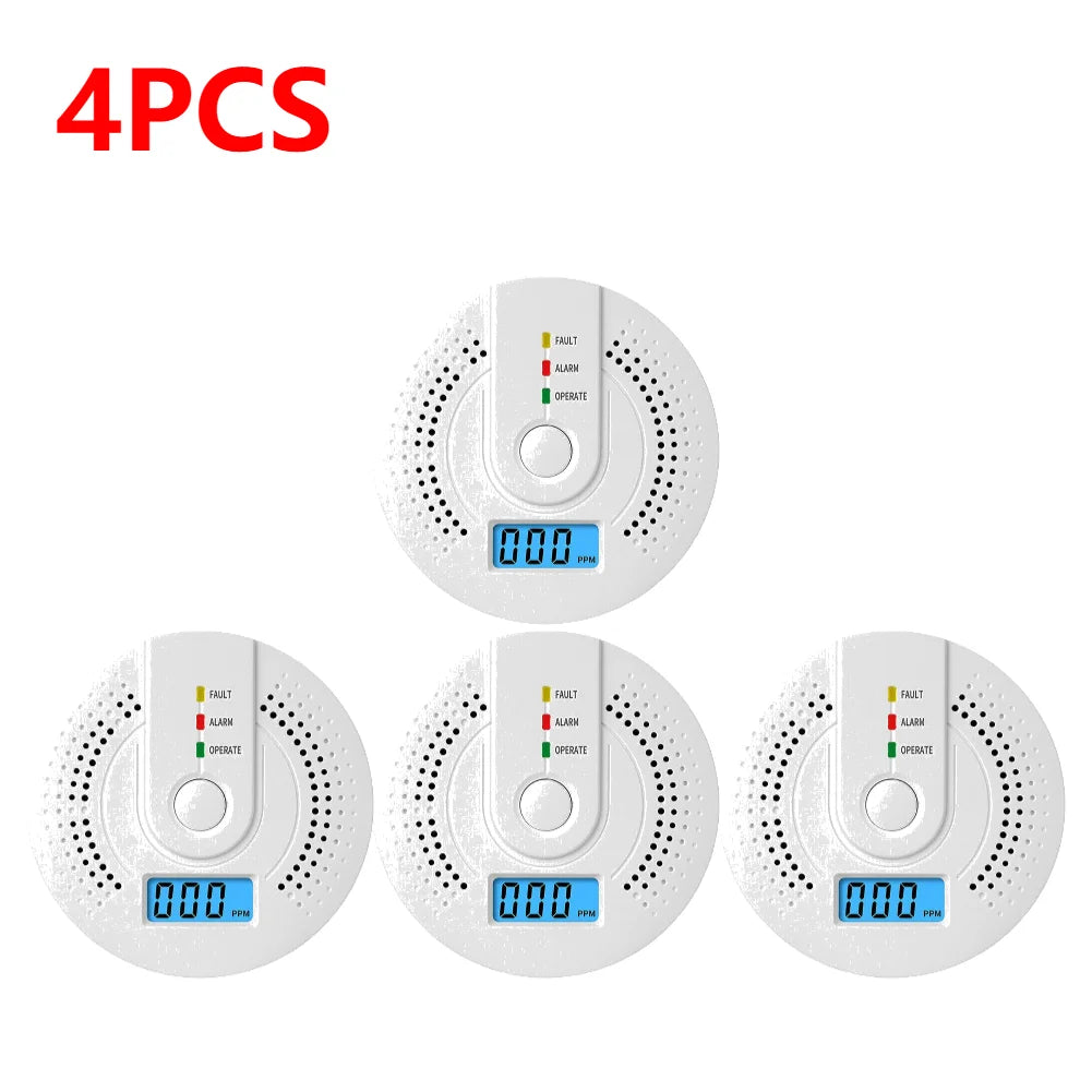 Independent CO Alarm Sensor Carbon Monoxide Alarm Detector High Sensitive Warning LED Display CO Alarm Battery Powered