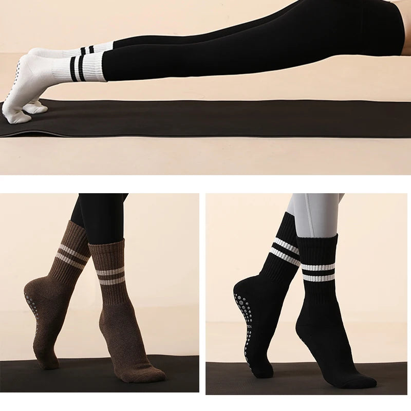Sports Socks for Fitness Gym Women High Quality Pilates Socks Anti-Slip Breathable Backless Yoga Socks Ankle Ladies Ballet Dance