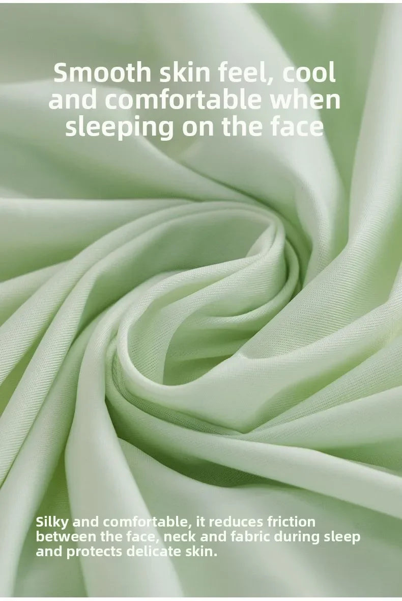 Summer Ice Silk Cooling Pillow Case, Open Style Elastic Edge Cover, Breathable Cool Feel Soft Pillow Protector for Better Sleep