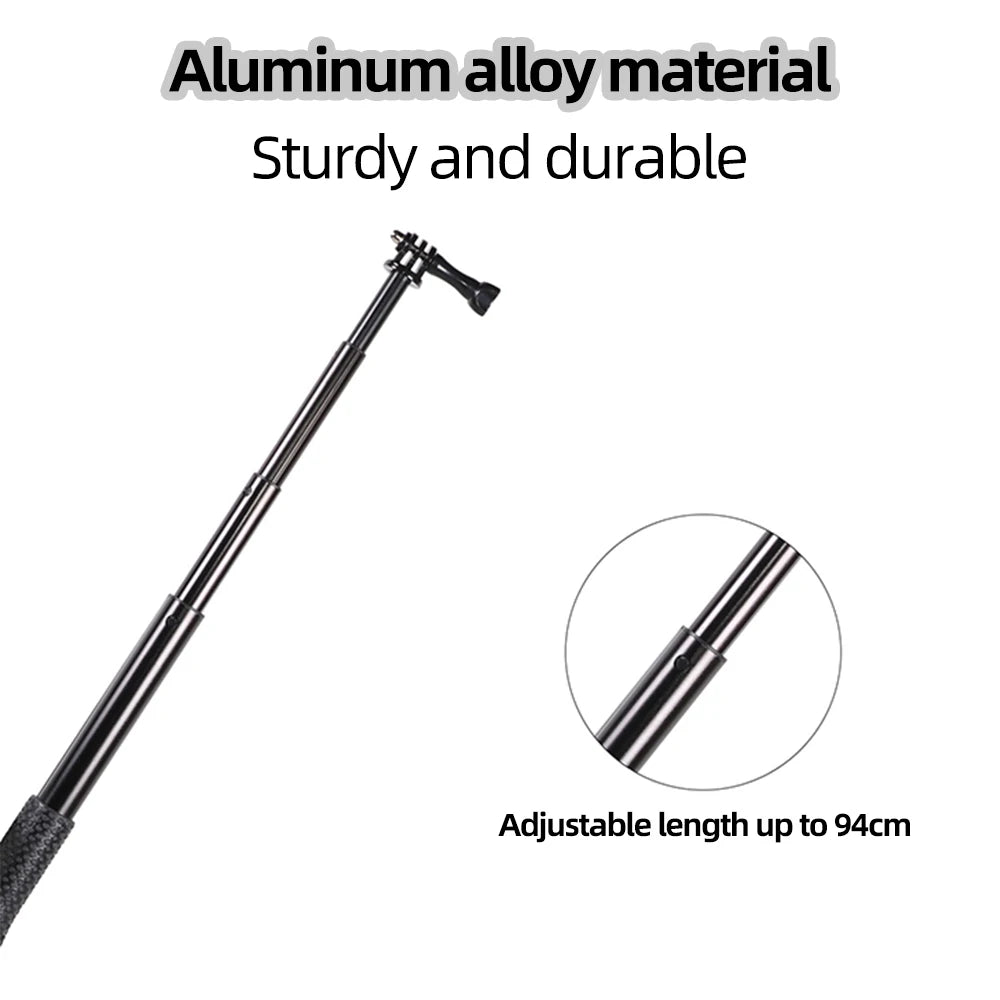 Aluminum Alloy Monopod Selfie Stick Hand Grip Pole for GoPro Hero 13 12 11 10 9 8 7 Insta360 SJCAM AKASO DJI OSMO Action Camera