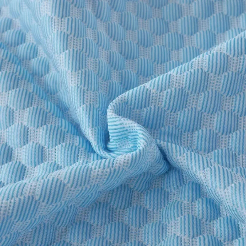 Summer Cooling Ice Silk Pillowcase with Cool Beads Solid Color Washable Breathable Pillow Cover for Home Bedroom