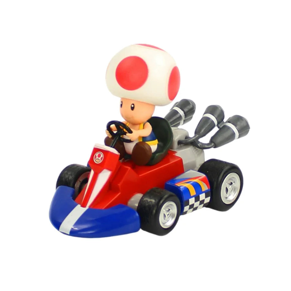 Super Mary Series Karting Mario Bros Luigi Yoshi Donkey Kong Action Figure Toys Pull Back Car 12.5*8*9 cm Surprise Toy Gifts