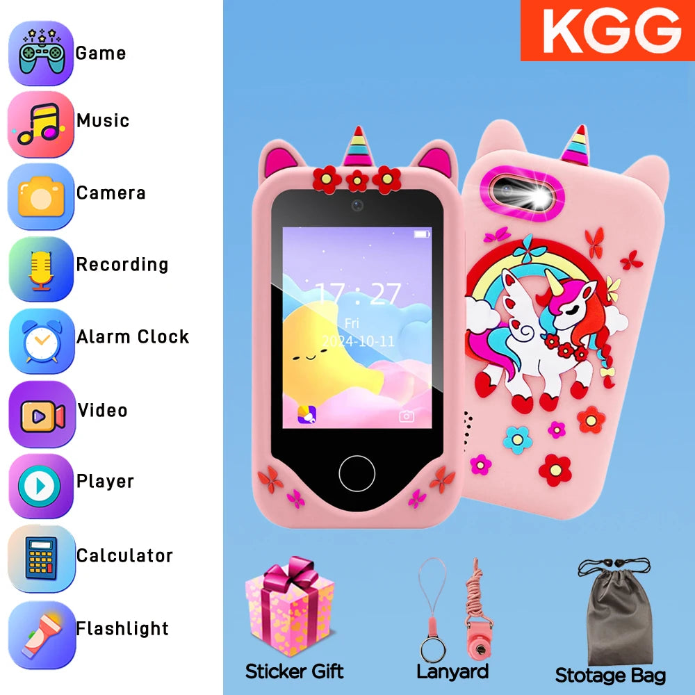 Kids Smart Phone Educational Toys Dual Camera Music Player Baby Phone With 32G Memory Game Learning For Boy Girls Brithday Gifts