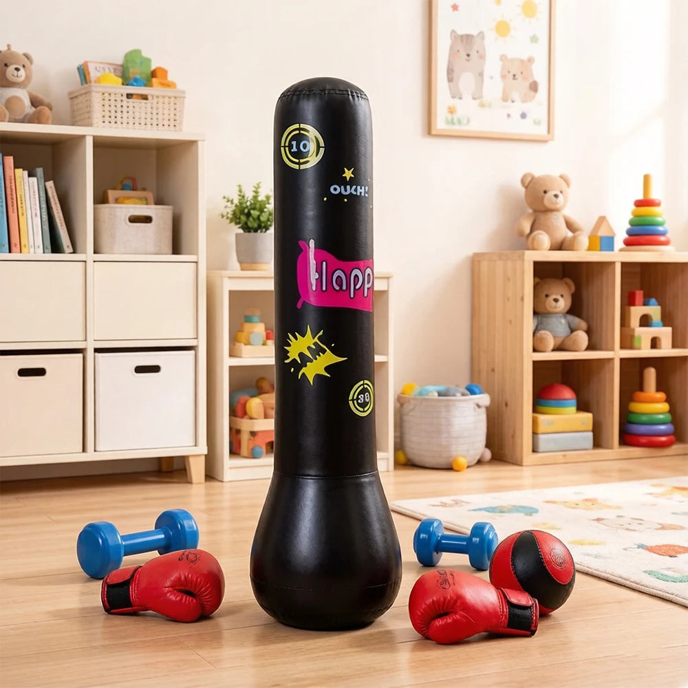 Inflatable Punching Column Thickened PVC Standing Water Fill Sandbag Home Fitness Boxing Tumbler With Matching Boxing Gloves
