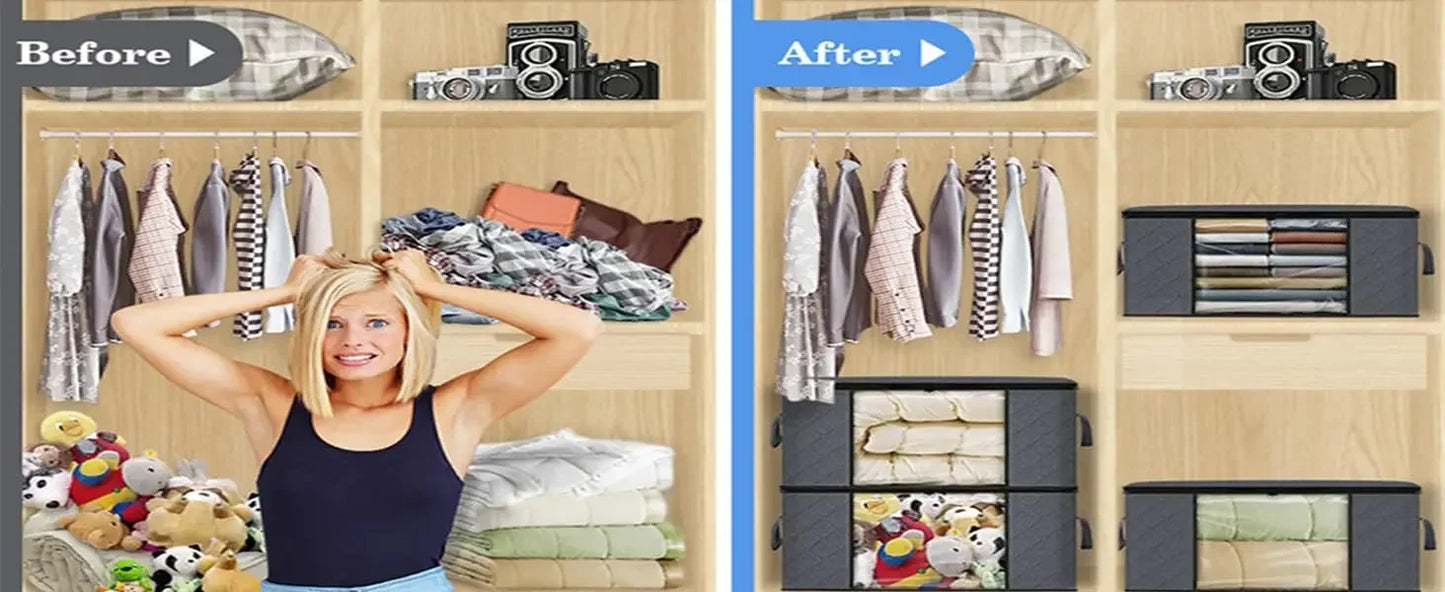 Wardrobe Closet Clothes Organizers Clothing Storage Boxes Bag Storages Blanket Storage Foldable Storages Bin Bedding Storage