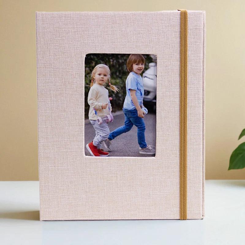 Album Insert Album Standard 6-inch, acid-free album with 52 vintage album with front window, wedding and family photo storage.