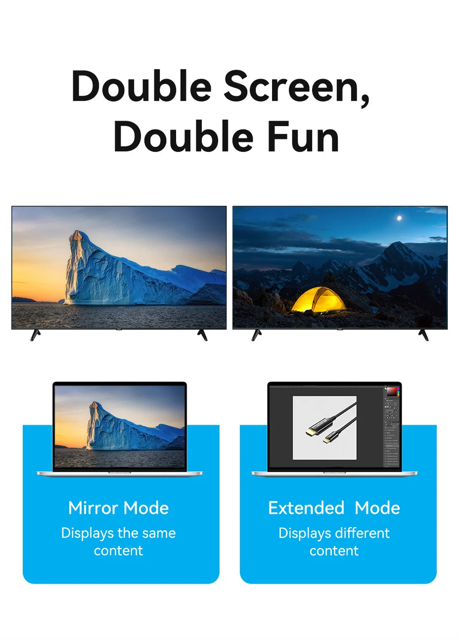 Vention USB C to HDMI Cable 8K Type c HDMI Thunderbolt 3 Adapter for MacBook Samsung Galaxy S10/S9 Huawei Honor Type c to HDMI