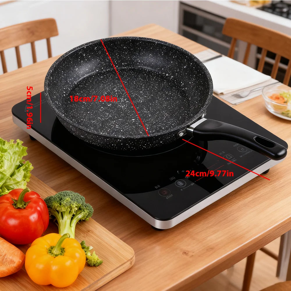 Non-stick frying pan Omelet pan Cooker Pans Pancake Egg Pan Induction Gas Stove Home Frying Pan With 15cm wooden spatula