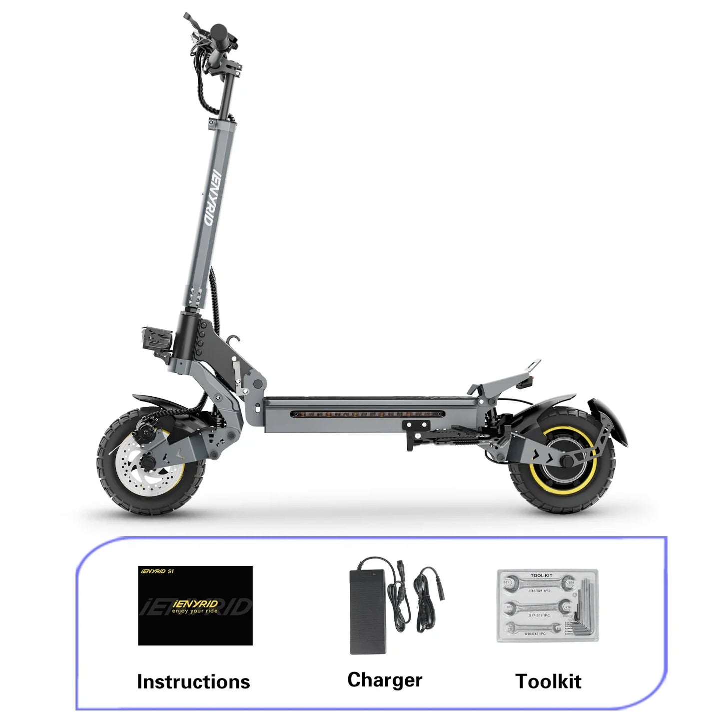 iENYRID iE-S1 Adult Electric Scooter Foldable 48V 15Ah 250W Off-Road Tire E-Mountain Scooter for Sports Entertainment Cycling