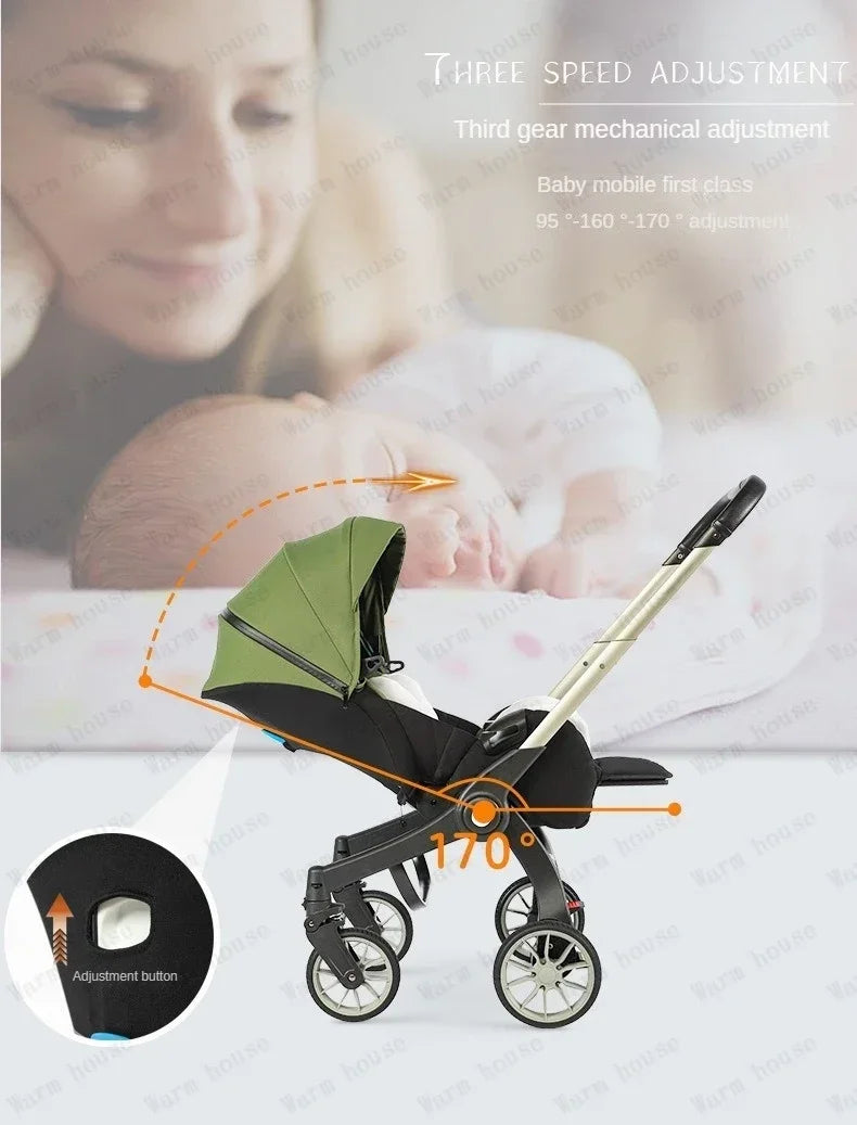 EU STOCK Foldable Lightweight baby stroller Multifunctional Four Wheels poussette bebe 3 en 1 Portable baby wagon