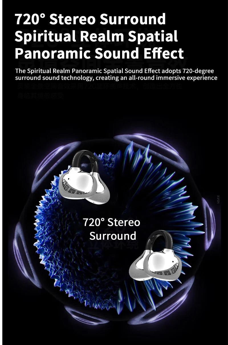 AI Translation Earbuds Pearl Clip Ear Open Bluetooth Earbuds 144 Languages Real-Time Translation for Travel Business Learning