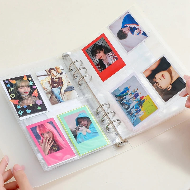A5 Kpop Photocard Holder Binding Photo Cards Holder in Polaroid Album Book 3 Inches Heart Photo Card School Stationery Binder