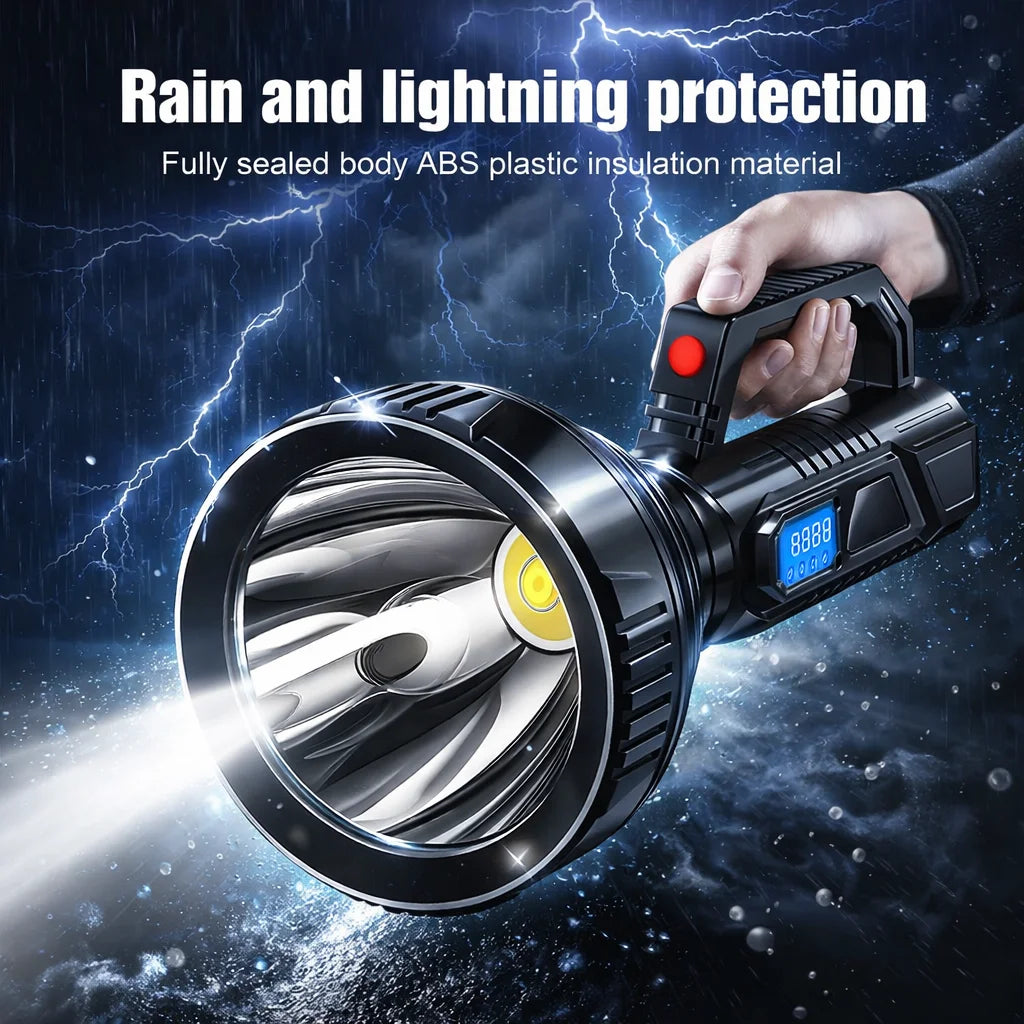 High Power LED Flashlight Waterproof Fishing Torch USB Rechargeable Powerful Spotlight Portable Outdoor Searchlight Camping Lamp