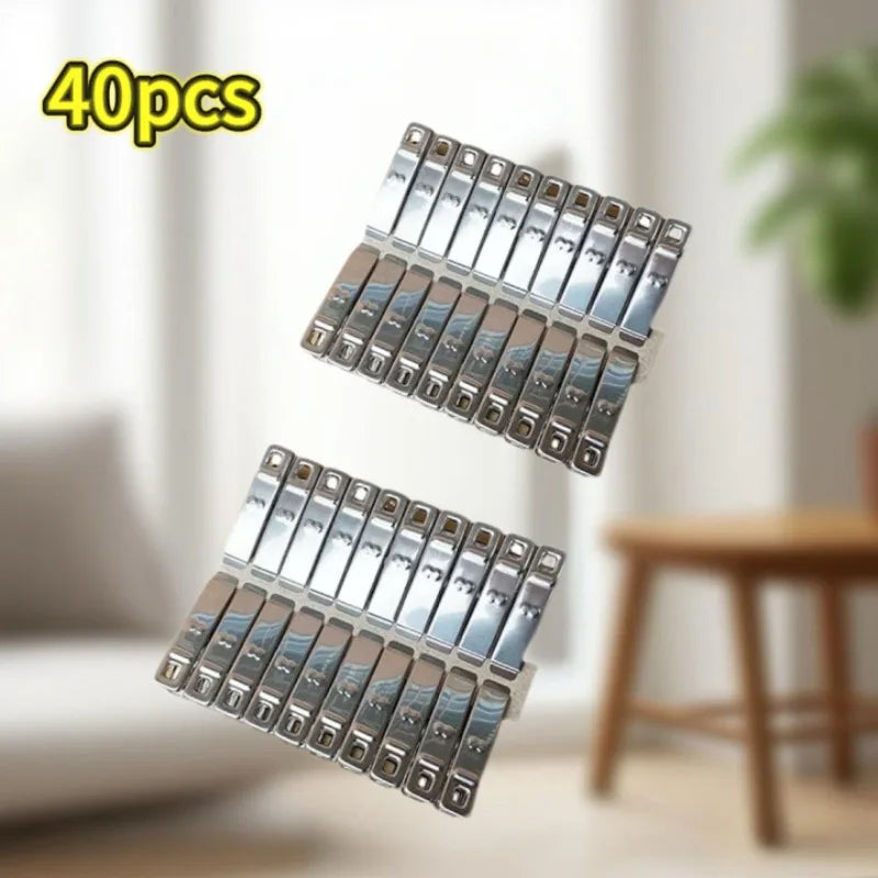 Stainless Steel Clothes Pegs Windproof Metal Clamps Metal Laundry Clothes Clips Multifunction Clothespins with Strong Clamp
