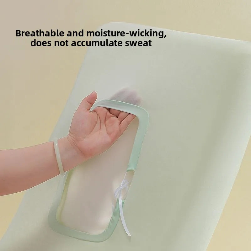 Summer Ice Silk Cooling Pillow Case, Open Style Elastic Edge Cover, Breathable Cool Feel Soft Pillow Protector for Better Sleep