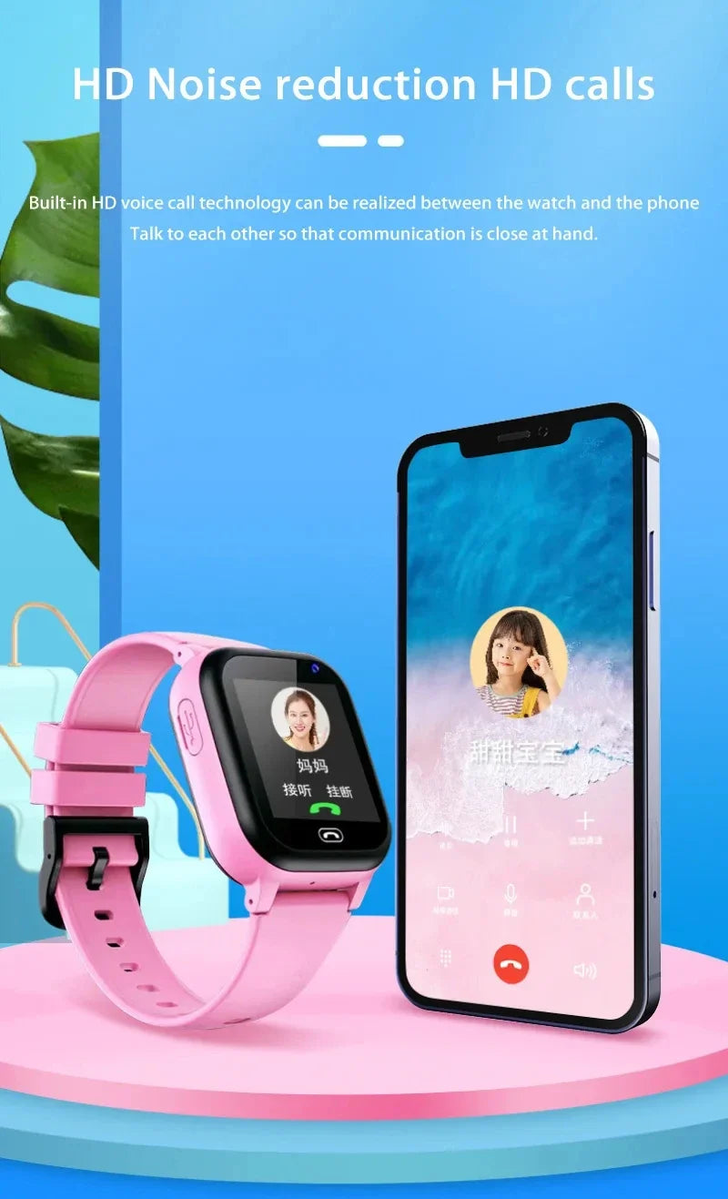 Lenovo 4G Kids Smart Watch 8K Camera SOS GPS Tracker Sim Card Call Waterproof Child Watch for Boys Girls Birthday Gift Android