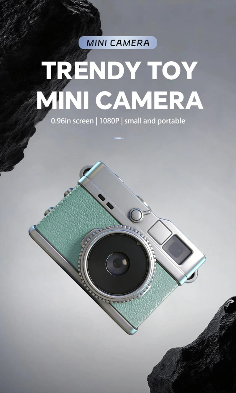 Lenovo 1080P HD 8MP Mini Retro Digital Camera Pocket Camera CCD for Students Featuring Filters and Leather-Textured Finish Gift
