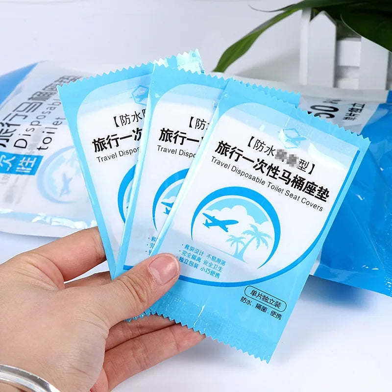 10/20/30/40/60PCS Biodegradable Disposable Plastic Toilet Seat Cover Portable Safety Travel Bathroom Toilet Paper Pad Bathroom