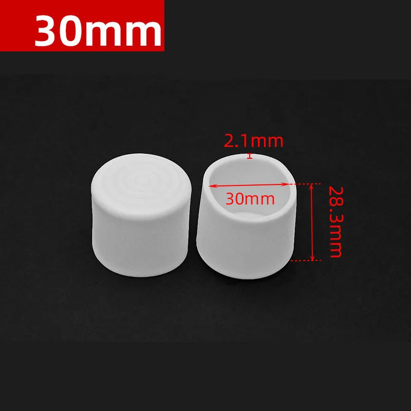 Round Rubber PVC Furniture Leg Caps 10mm/0.39in-50mm/1.97in White  Seal Stopper Pipe Covers Furniture Sofa Leg Pads Non-slip