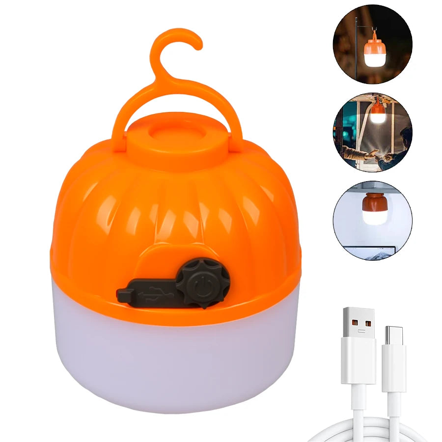 Powerful LED Camping Lights Built-in Battery USB Rechargeable Camping BBQ Tents Super Bright Hanging Lantern Power Bank