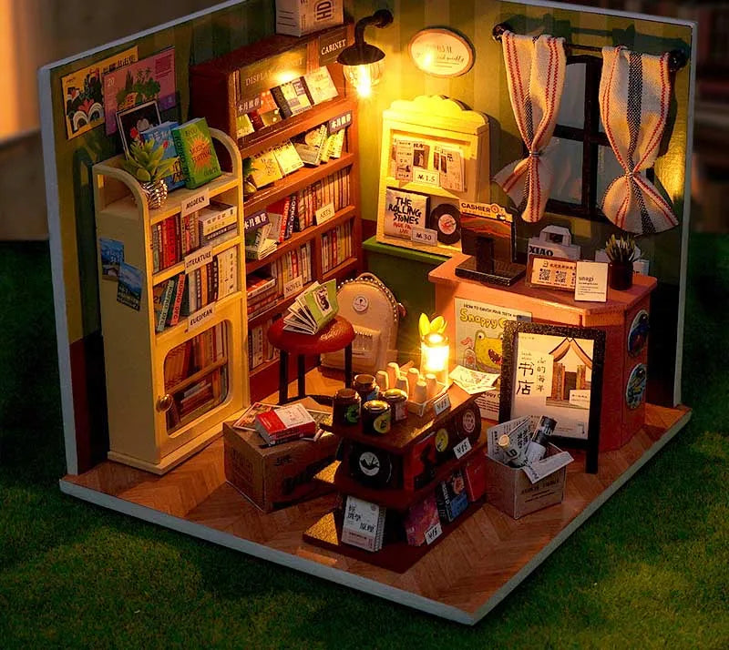 DIY Doll House Wooden Miniature Kit with Furniture Set Handmade Model Assembly Toy Case for Birthday Gifts