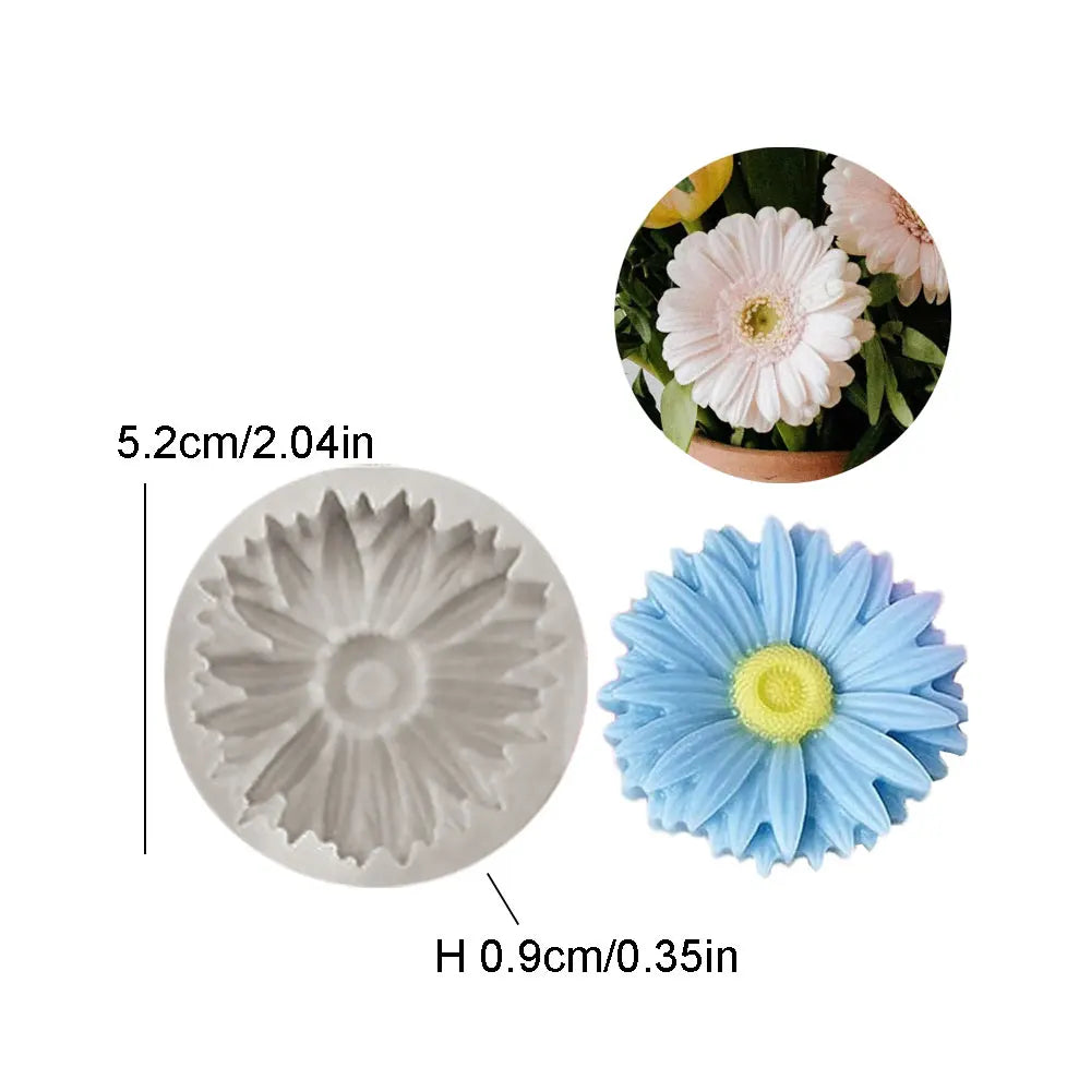 Daisy Silicone Scented Candle Mold Sunflower Candle Resin Crafting Mold for DIY Car Decor Handmade Chrysanthemum Drip Glue Gifts
