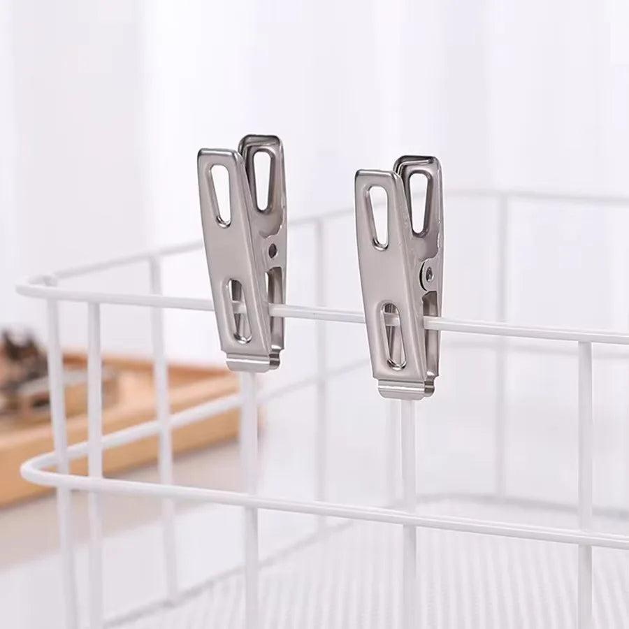 20pcs Stainless Steel Clothespins, Binder Clips, Heavy Duty Clothes Pins, Metal Clip Set, Metal Clothes Clips For Clothes Sock F