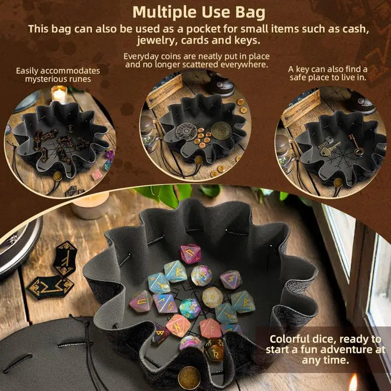 [THG] Drawstring Bag Dices Tray Dices Storage Case Drawstring Small Accessories Storage For Jewelry Coin Keys