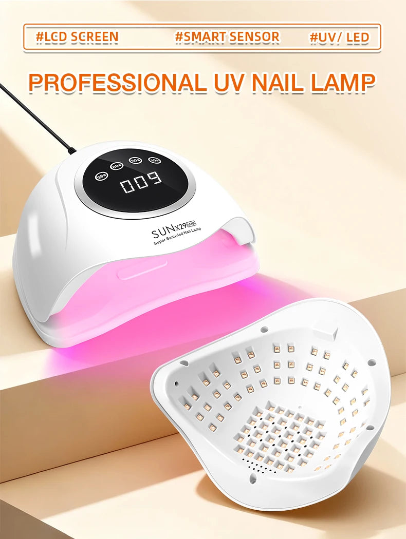 DianaBeauty 380W Professional UV LED Nail Lamp For Quick Drying Gel Nail Polish 90LEDS Gel Drying Lamp With 4 Timer Setting