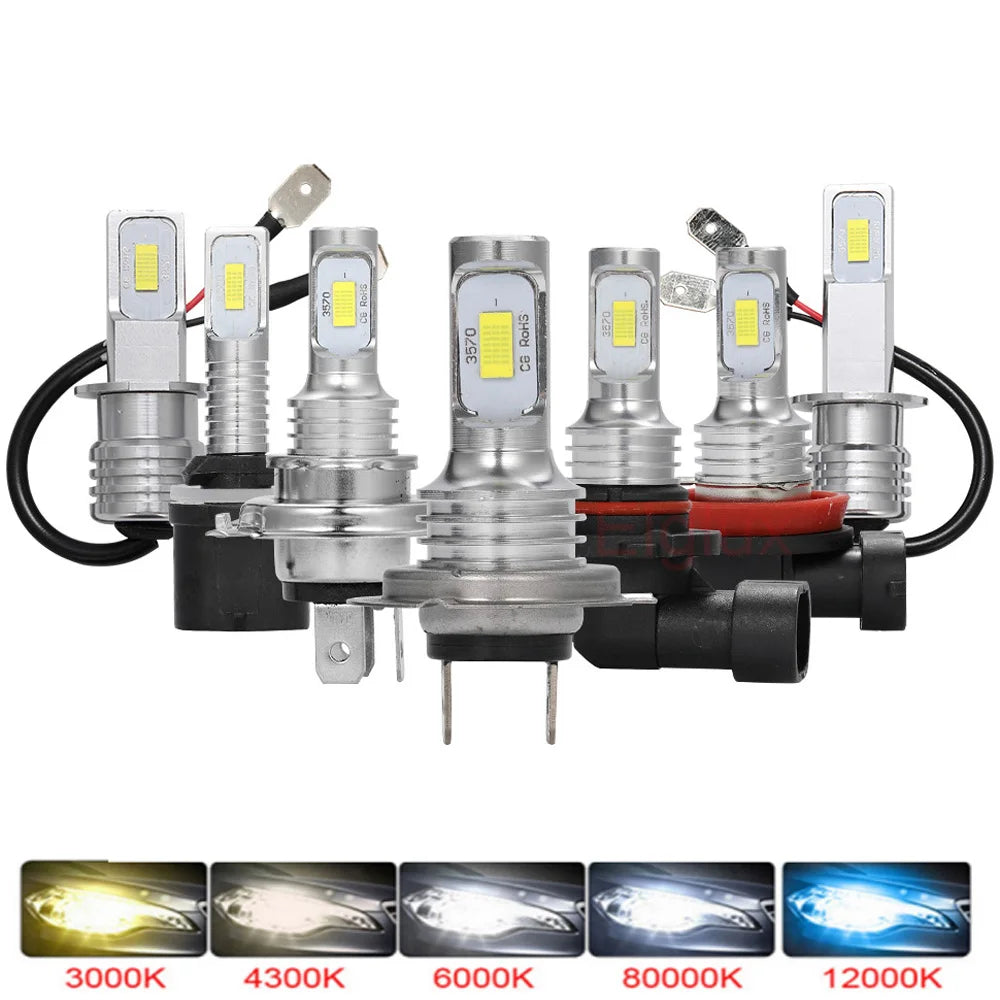 LED H7 20000LM 4300K 8000K 3000K HB3 HB4 9005 9006 H3 H1 H8 H4 H11 H9 Turbo Canbus Led Car Headlight CSP CHIP Fog Light