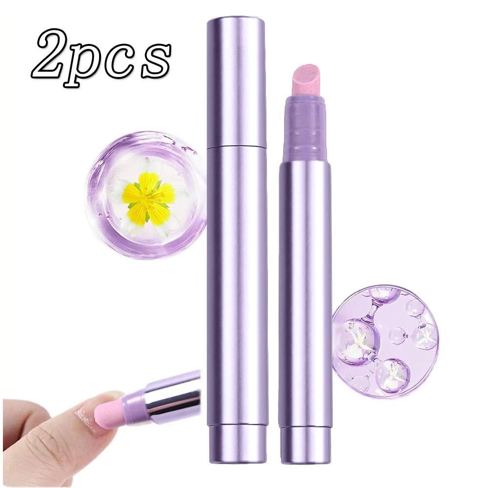1/2/3PCS 3-in-1 Cuticle Oil Pen DeadSkin Remover Cuticle Pusher Grinding Pen With Ceramic Tip Cuticle Remover Pen Nail Care Tool