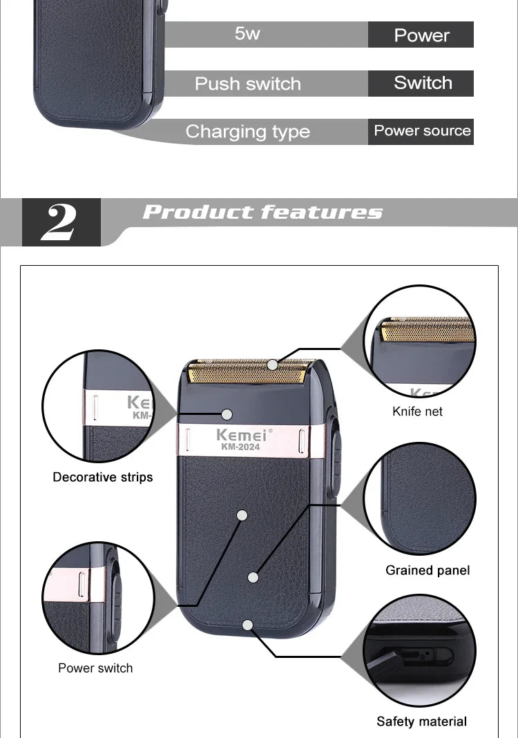 Kemei Hair Clipper Kit Men's Electric Shaver Hair Trimmer Machine Professional Hair Cutting Machine Km-2299 Km-032 Km-2024