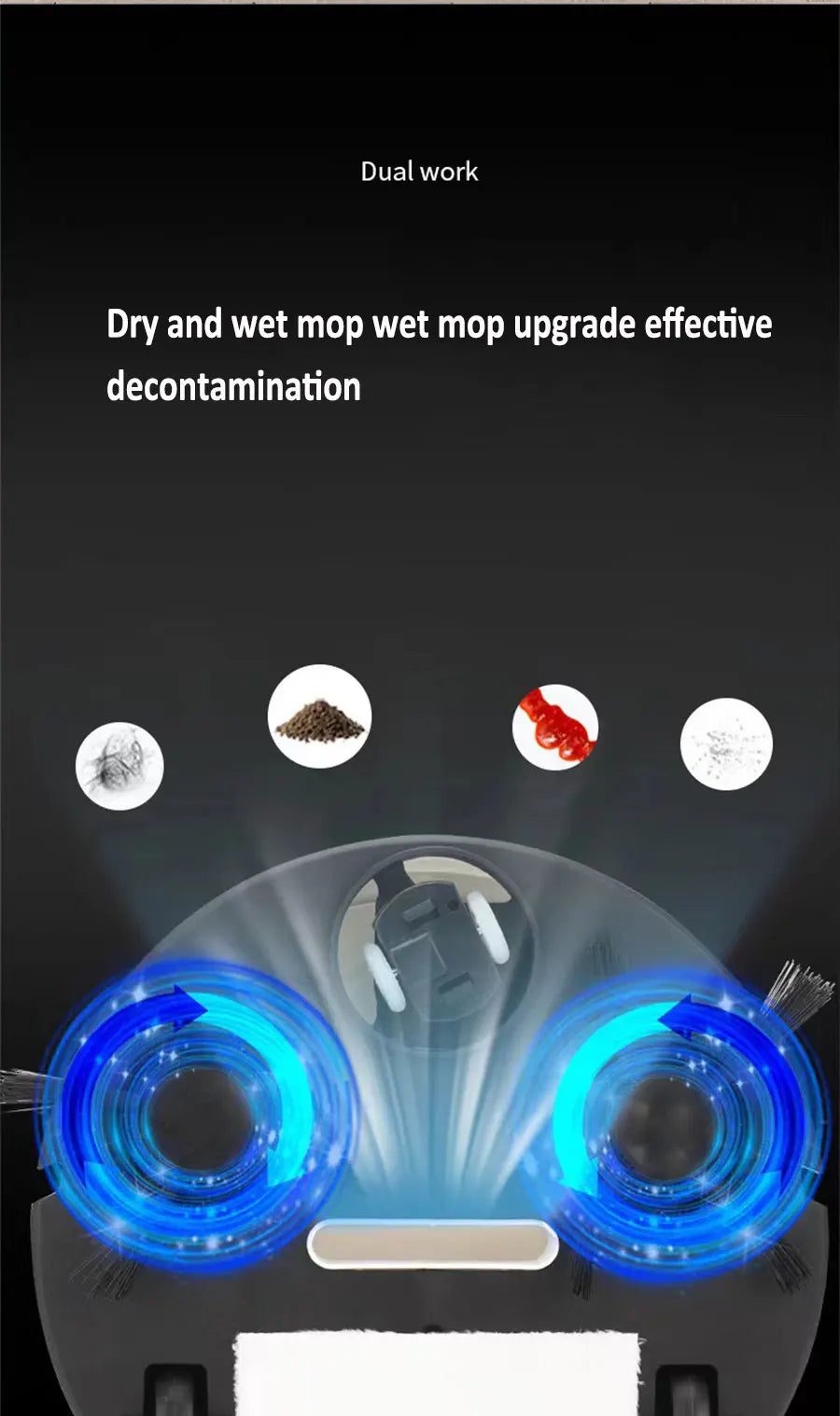 NEW USB Sweeping Robot Vacuum Cleaner Mopping 3 In 1 Smart Wireless 1500Pa Dragging Cleaning Sweep Floor for Home Office