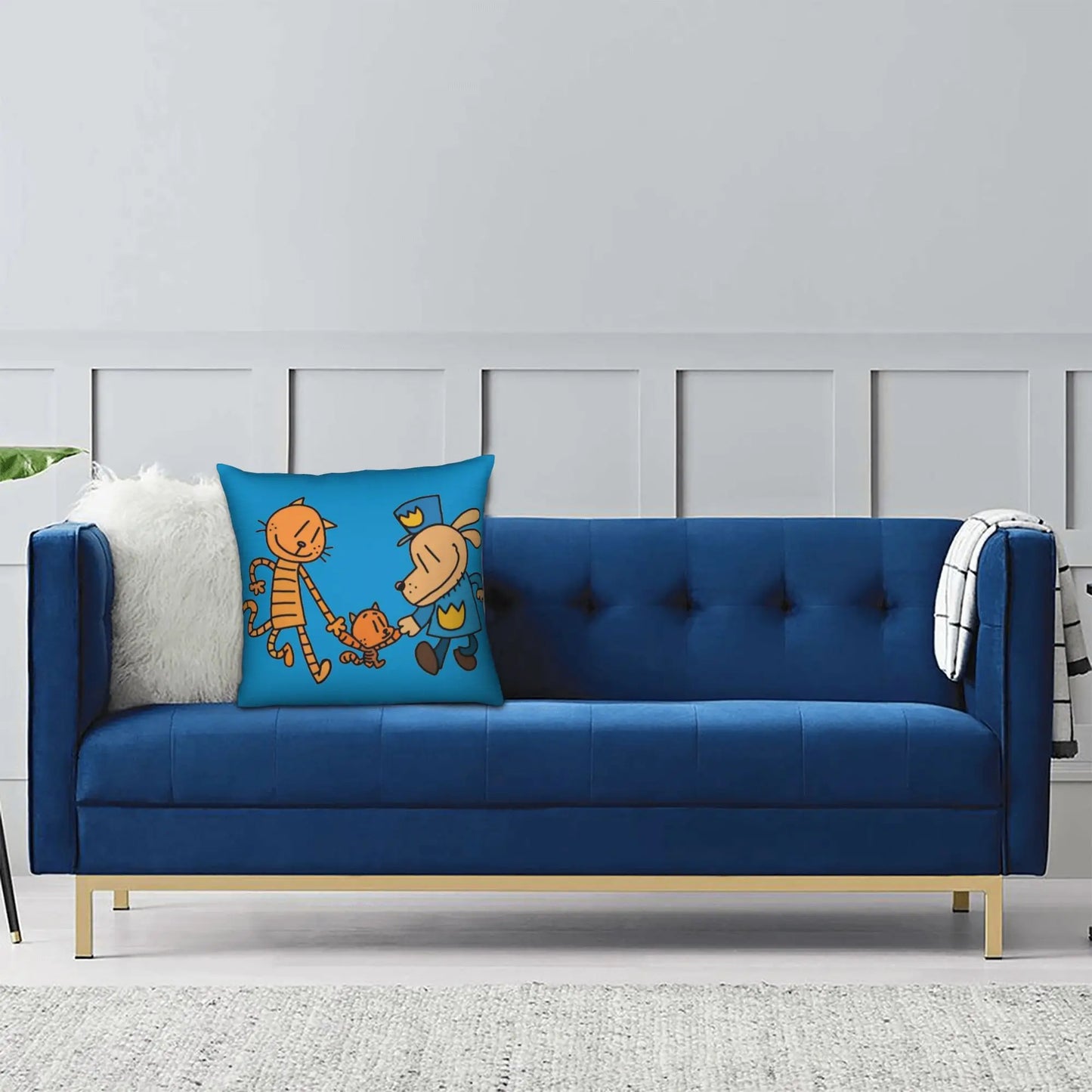 DogMan Petey the Cat x Dog Man Pillowcase Double-sided Printing Fabric Cushion Cover Decor  Pillow Case Cover Bed Zipper 40*40cm