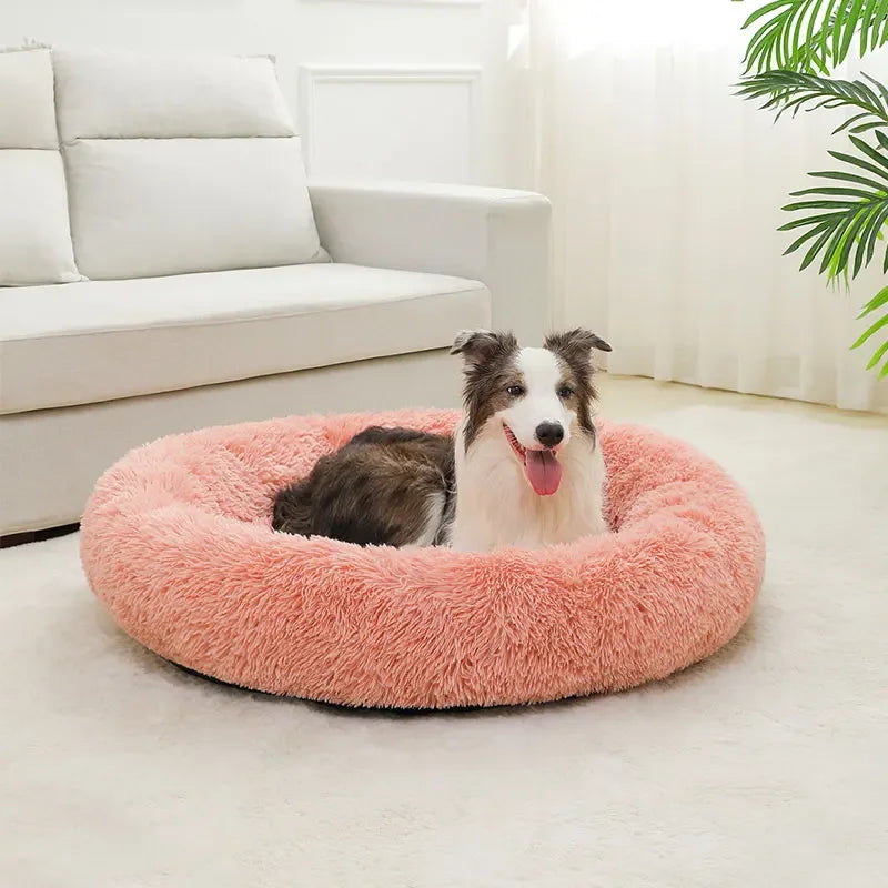 Soft Long Plush Dog Bed House – Cozy Pet Basket, Cushion, Cat Mat, Best for Dogs & Cats