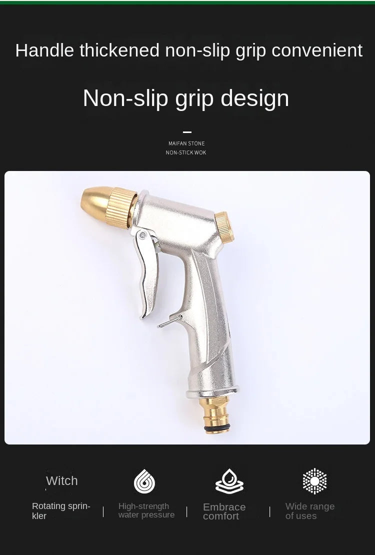 High Pressure Water Spray Gun Metal Brass Nozzle Garden Hose Pipe Lawn Car Wash Sprayer Sprinkler Car Wash Tool Water Guns Xy002