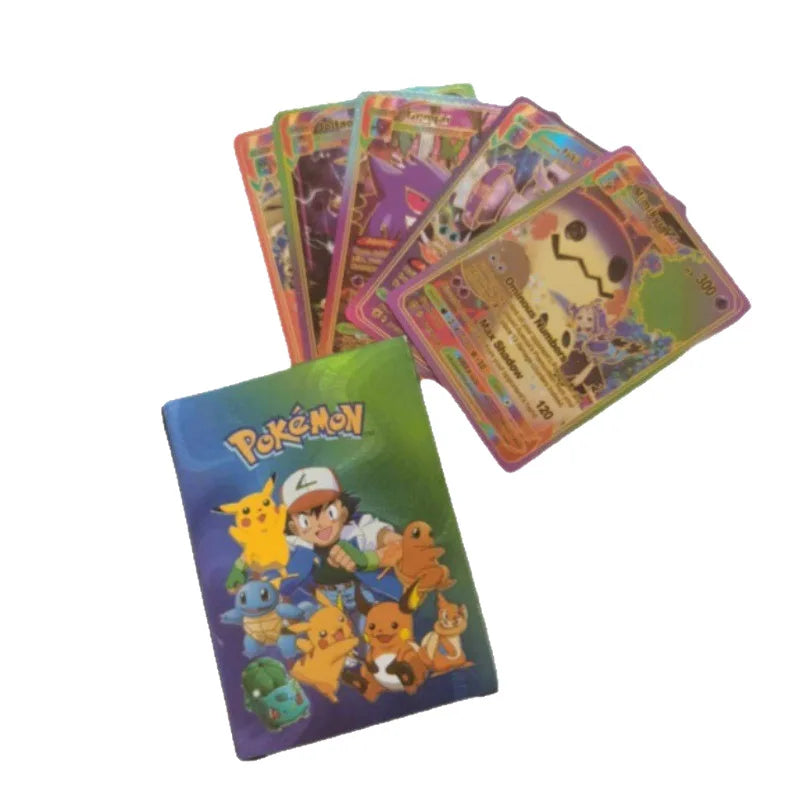 Pokemon Rainbow Gold Silver Black Foil Vmax Gx Cards Golden Letters English Game  Collection Battle TrainerCard Series Gift