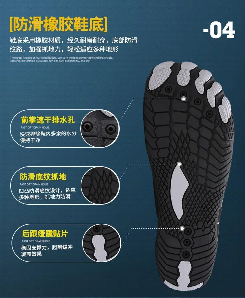 Mens Quick Drying Water Shoes Unisex Breathable Aqua Shoes Slip on Non Slip Wading Shoes Travel Water Park Pool Ladies Sneakers