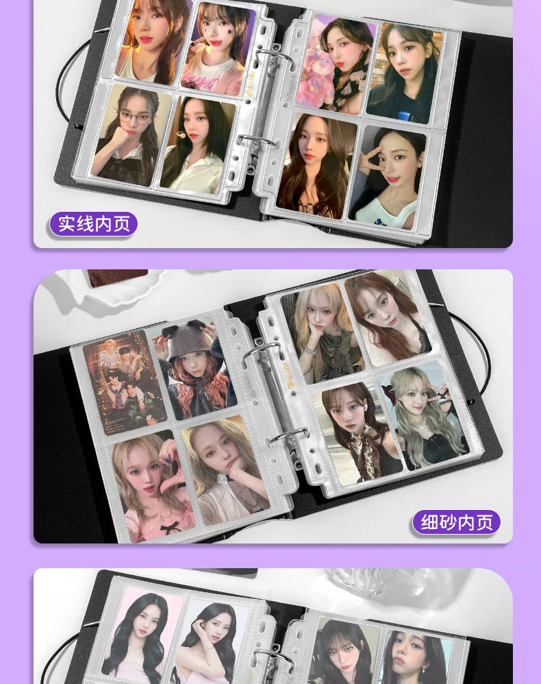 SINGBA a5 / a4 Ring Binder Album for 3" Cards - K-pop Idol Photocard Holder, Polaroid Photo Organizer (4/9 Grid, Refillable)