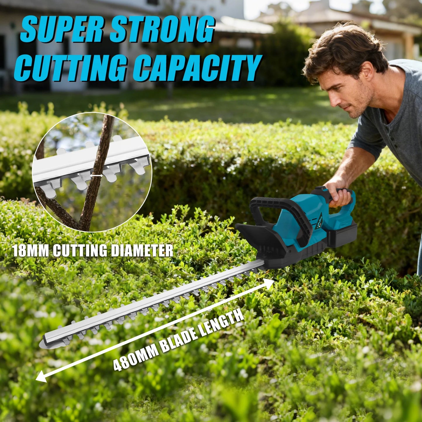 Brushless Electric Hedge Trimmer 3000RPM Cordless Portable Bush Trimmer Lawn Mower Garden Yard Tools For Makita 18V Battery Pin
