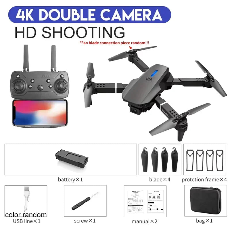 2026 E88 HD 4K RC Drone Foldable Wide Angle Camera Helicopter Quadcopter Aircraft Kids Professional Gift Toy by KBDFA
