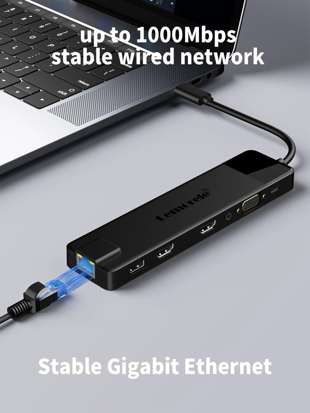 4K USB Hub USB C to Dual HDMI VGA Gigabit Docking Station USB 3.0 VGA Adapter SD Card Readers for Windows Laptop
