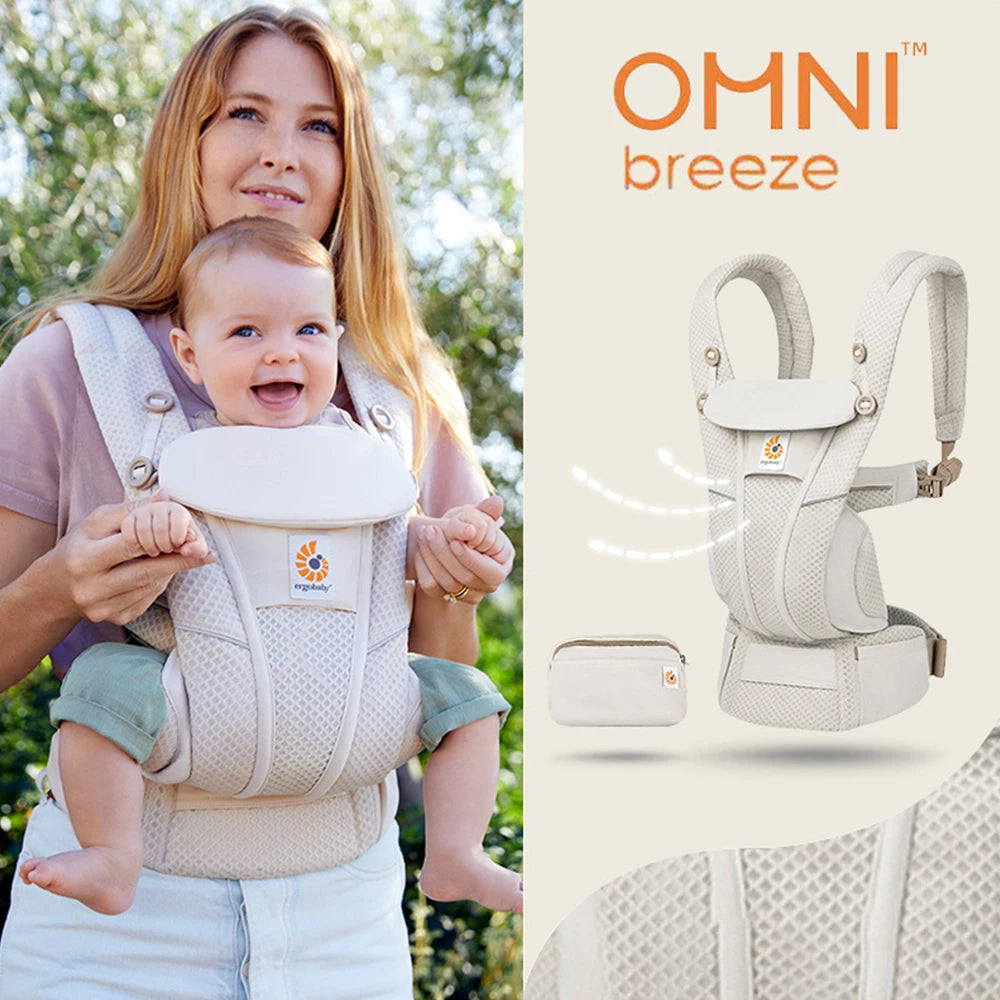 Ergobaby All Carry Positions Breathable mesh baby carrier, enhancing lumbar support and airflow (7-45 pounds)